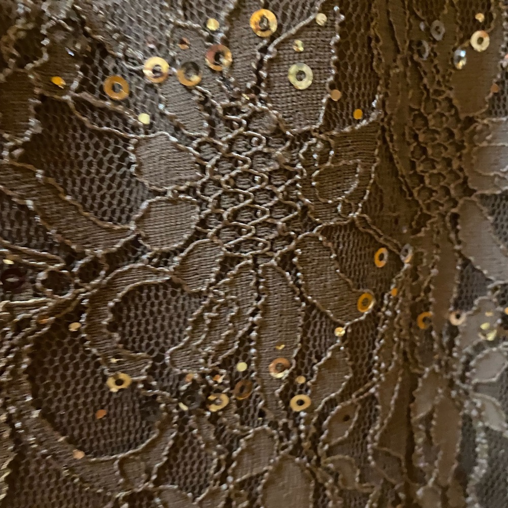 Lace with rhinestone evening gown